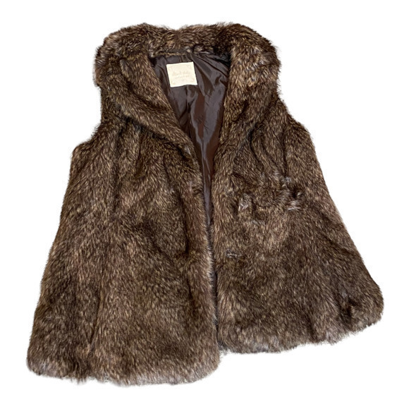 Altar'd State Brown Vest New Faux Fur Hook Closure Womens Size Medium - Picture 3 of 6